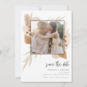 Save The Date Boho Pampas Grass photo mariage Enregistrer la dat (Devant)