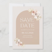 Save The Date Boho Pampas Grass Photo Mariage Enregistrer La Dat (Devant)