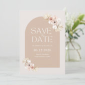 Save The Date Boho Pampas Grass Photo Mariage Enregistrer La Dat (Debout devant)