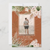 Save The Date BOHO Pampas Grass PHOTO Terracotta Enregistrer La  (Devant)