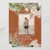 Save The Date BOHO Pampas Grass PHOTO Terracotta Enregistrer La  (Devant / Derrière)