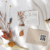 Save The Date Boho Pampas Grass QR Code Mariage