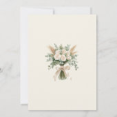 Save The Date Boho Pampas Grass & Rose blanche Mariage (Dos)