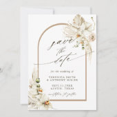 Save The Date Boho Pampas Orchidée d'herbe Aquarelle Mariage Pho (Devant)