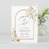 Save The Date Boho Pampas Orchidée d'herbe Aquarelle Mariage Pho (Debout devant)