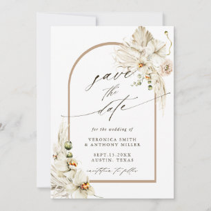Save The Date Boho Pampas Orchidée d'herbe Aquarelle Mariage Pho