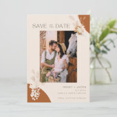 Save The Date Boho Pampas Photo Mariage bohémien (Debout devant)
