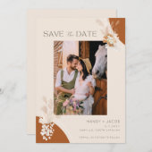 Save The Date Boho Pampas Photo Mariage bohémien (Devant / Derrière)