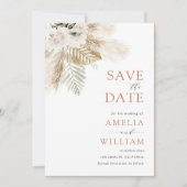 Save The Date boho pampas verdure fleurie Enregistrer la date (Devant)