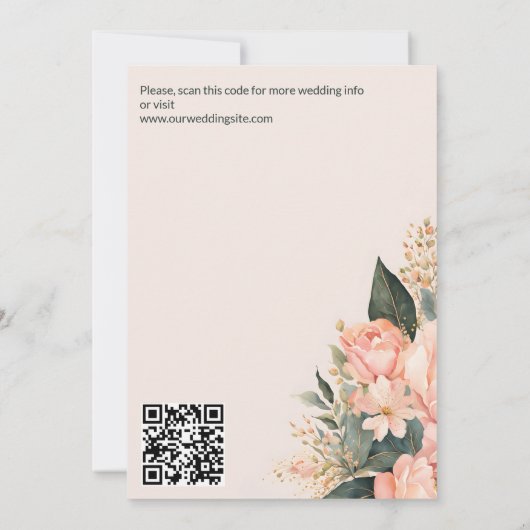 Save The Date Boho pêche mariage à fleurs terrestres (Dos)