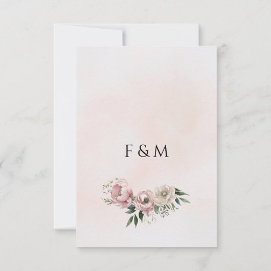 Save The Date Boho Peonies Blush & Ivory Floral Mariage (Dos)
