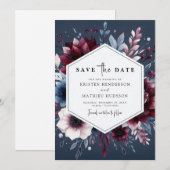 Save The Date Boho Printable Bourgogne (Devant / Derrière)