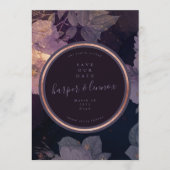 Save The Date Boho Purple Floral Fall Rose Gold Photo (Devant)