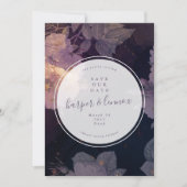Save The Date Boho Purple Floral Winter Circle Photo (Devant)