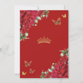 Save The Date Boho Red Peonies Floral Butterflies Quinceañera (Dos)