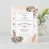 Save The Date Boho Romance aux Fleurs Sauvages | Floral Rustique (Debout devant)