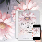 Save The Date Boho Rose Daisy 2