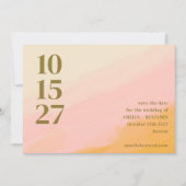 Save The Date Boho Rose Jaune Abstrait Aquarelle Mariage Chic (Devant)