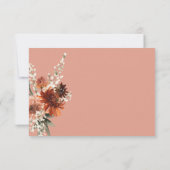 Save The Date Boho Rust & Chute Neutre Floral Peach Rust Mariage (Dos)