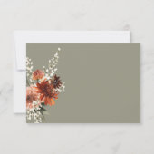 Save The Date Boho Rust & Chute Neutre Floral Sage Mariage vert (Dos)