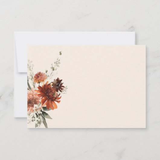 Save The Date Boho Rust & Cream Fall Floral (Dos)