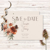 Save The Date Boho Rust & Cream Fall Floral