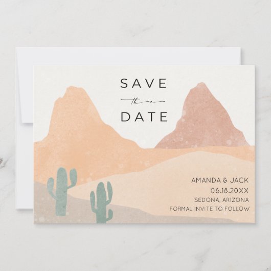 Save The Date Boho Rust Terracotta Desert Mariage Photo (Devant)