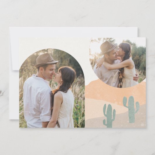 Save The Date Boho Rust Terracotta Desert Mariage Photo (Dos)