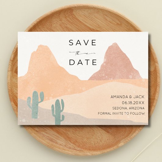 Save The Date Boho Rust Terracotta Desert Mariage Photo