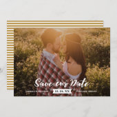 Save The Date Boho Rustic Brush Script Photo Enregistrer la date (Devant / Derrière)