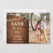 Save The Date Boho Rustic Greenery Mariage Photo Enregistrer La  (Devant)