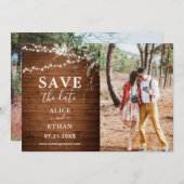 Save The Date Boho Rustic Greenery Mariage Photo Enregistrer La  (Devant / Derrière)