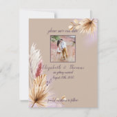 Save The Date Boho Rustic Summer Pampas Grass Mariage (Devant)