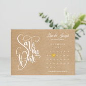 Save The Date Boho Rustique Calendrier Gold Love Heart (Debout devant)