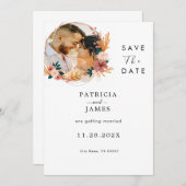 Save The Date Boho Rustique Fleur de champ | Mariage Personnalis (Devant / Derrière)