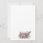 Save The Date Boho Rustique Fleurs Argent et Rose (Dos)