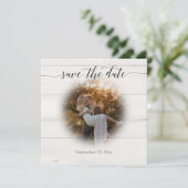 Save The Date BOHO Rustique Script Typographie Pampas Grass Phot (Debout devant)