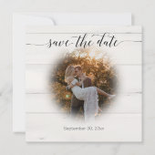 Save The Date BOHO Rustique Script Typographie Pampas Grass Phot (Devant)