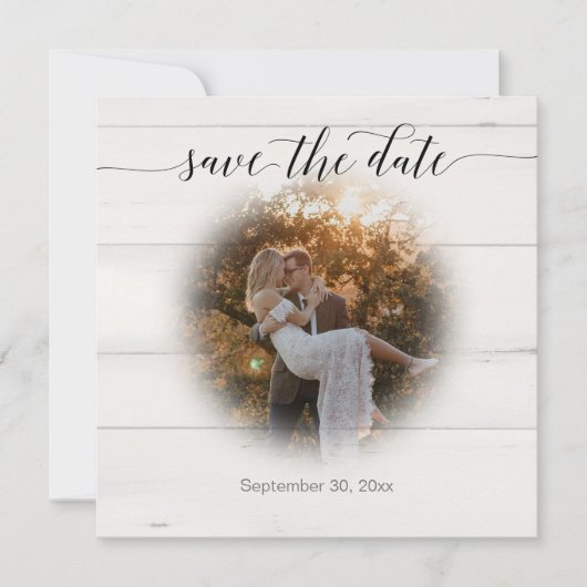 Save The Date BOHO Rustique Script Typographie Pampas Grass Phot (Devant)