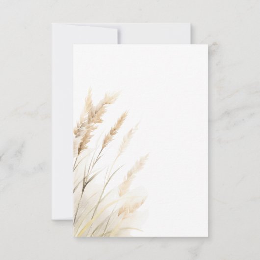 Save The Date Boho Rustique séché Tan Grass Mariage (Dos)