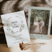 Save The Date Boho Sage Foliage Mariage Enregistrer La Date Invi