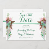 Save The Date Boho Sage & Pentacle Rose Wicca Pentacle Handfasti (Devant / Derrière)