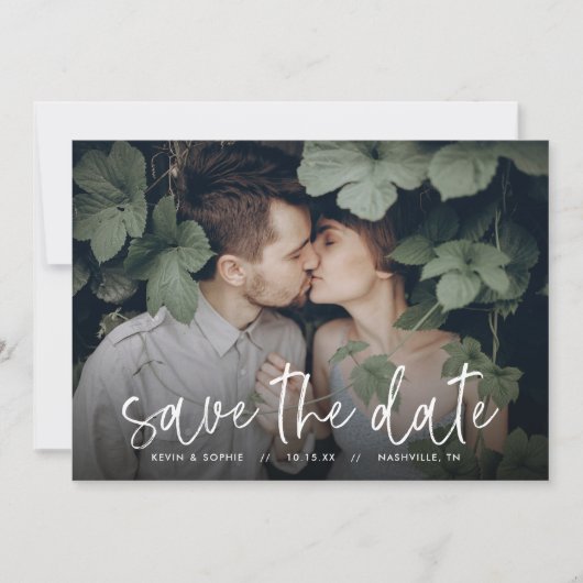 Save The Date Boho Script Photo Overlay Enregistrer la date (Devant)