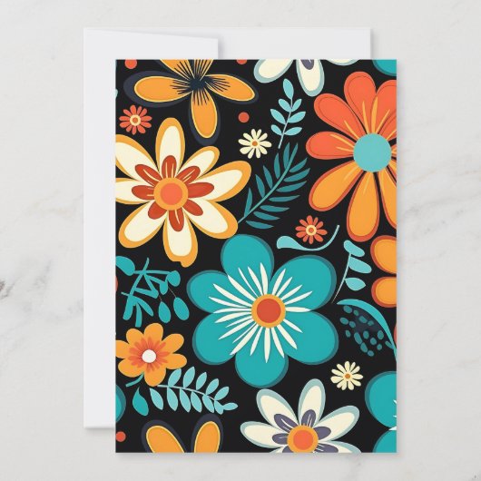 Save The Date Boho Seventies Mariage Floral rétro (Dos)