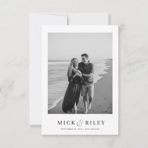 Save The Date Boho Simple Elegant Texte et Mariage photo