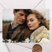 Save The Date Boho Simple Elegant Wild Flower Mariage