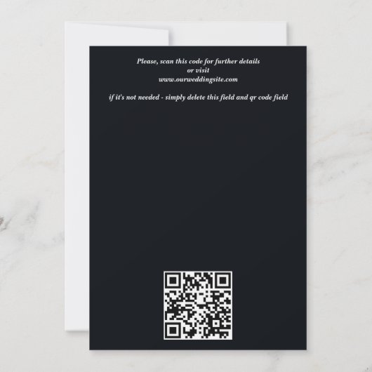 Save The Date Boho sombre moody élégant mariage (Dos)