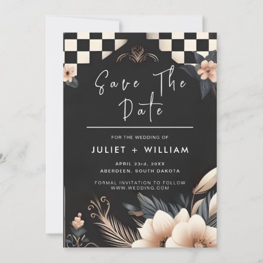 Save The Date Boho Studio Creative Illustrated Mariage (Devant)
