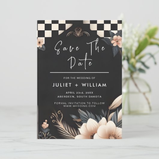 Save The Date Boho Studio Creative Illustrated Mariage (Debout devant)
