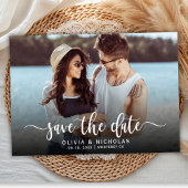 Save The Date Boho Stylish manuscrit Script One Mariage photo